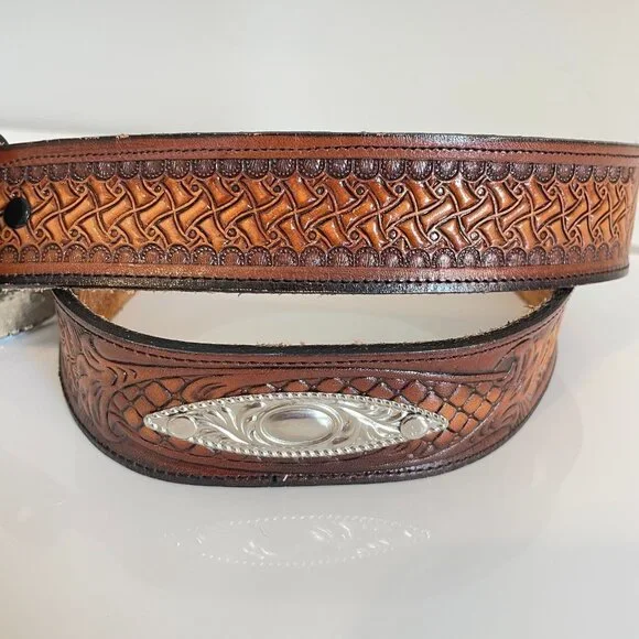 Vintage Brazos Joe Belt Co. Tooled Leather w/ Lion display picture 3